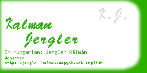 kalman jergler business card